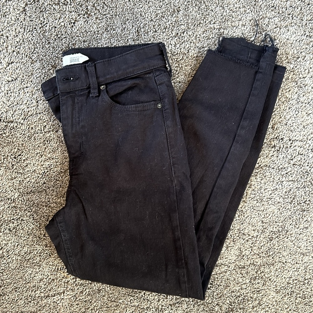Topshop Jamie moto petite black jeans.  Size 26 length Altered to 22